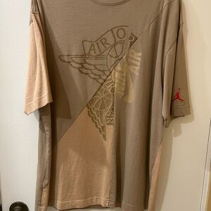 Nike Air Jordan Tan and Brown T-Shirt